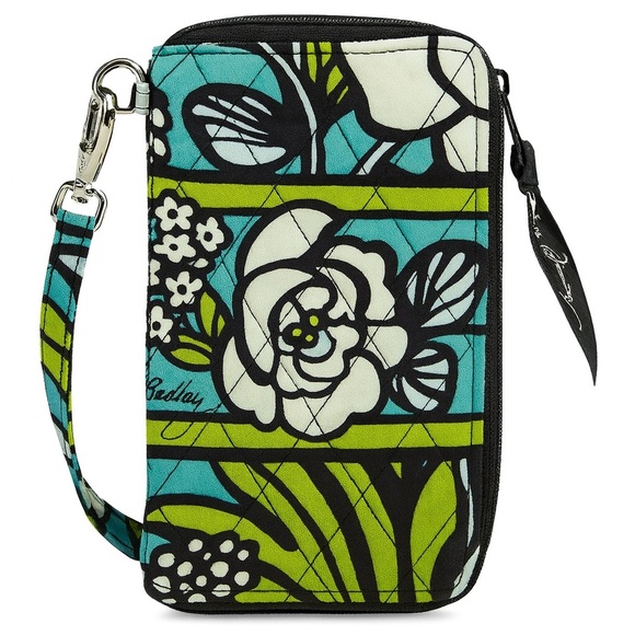 Vera Bradley Island Blooms All-in-One Wristlet Wallet –Retired Blue Multi Floral - Picture 2 of 4